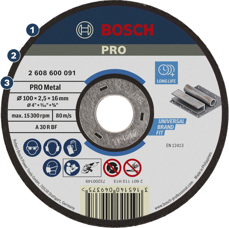Bosch PRO Metal 절단 디스크는 긴 수명과 보편적인 적합성을 제공합니다.