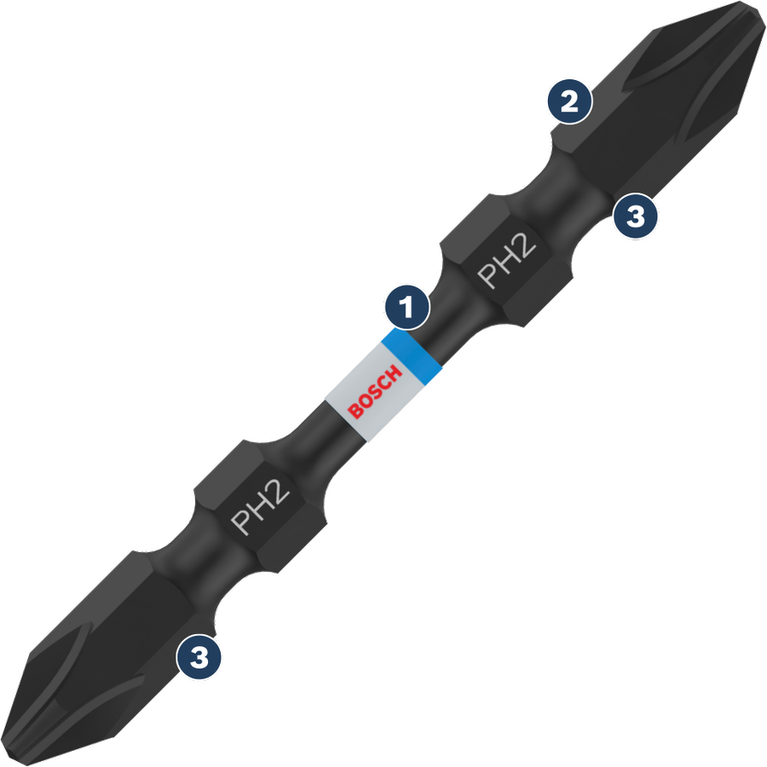 Bosch 양단 PH2 스크루드라이버 비트.