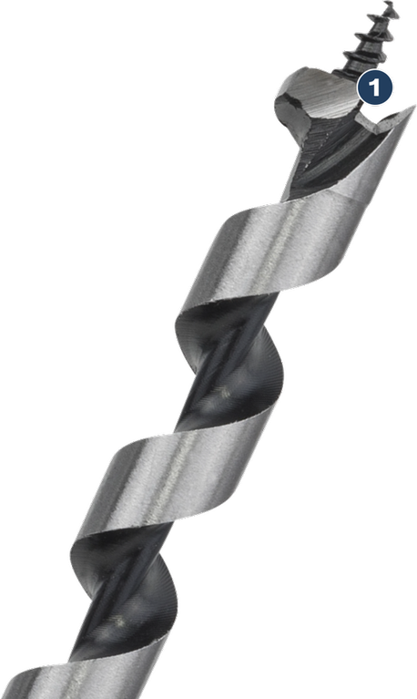 정밀 팁이 달린 Bosch 오거 드릴 비트.