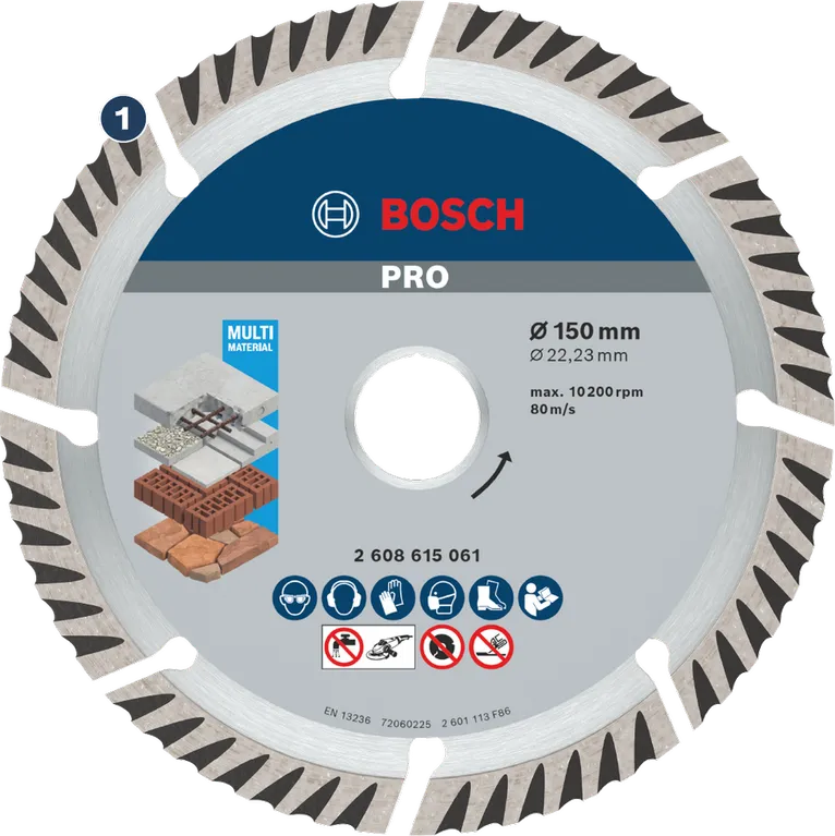 Bosch 프로 다중 소재 다이아몬드 절단 디스크 150mm.