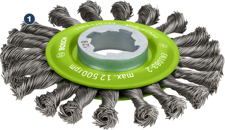 Bosch PRO 스테인리스 스틸 X-LOCK 115mm 매듭 와이어 휠.