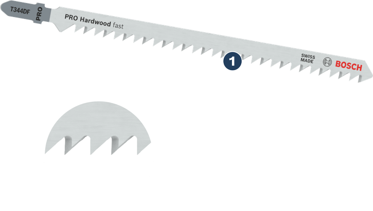 빠른 단단목 절단을 위한 Bosch T344DF 톱날.