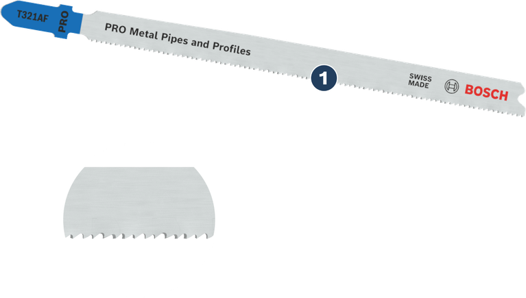 금속 파이프와 프로파일용 Bosch T321AF 톱날.