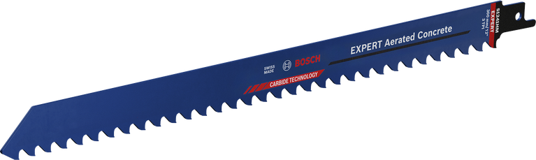 긴 수명으로 기포 콘크리트 절단 가능 카바이드 기술이 적용된 Bosch Expert 기포 콘크리트 톱날.