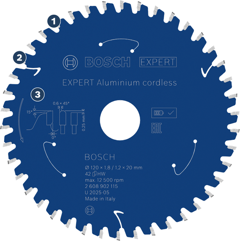 Bosch 엑스퍼트 알루미늄 무선 원형 톱날.