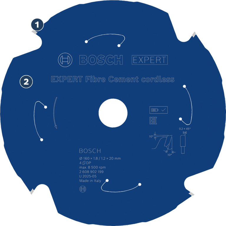 Bosch 엑스퍼트 파이버 시멘트 무선 톱날.
