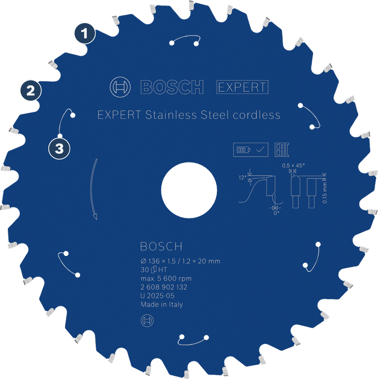 Bosch EXPERT 스테인리스 스틸 무선 톱날.