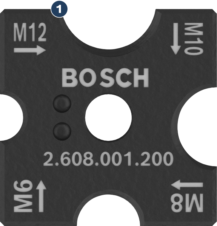 M6, M8, M10, M12 나사산용 Bosch PRO 커팅 다이 세트.