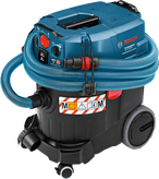 23L 용기가 장착된 Bosch GAS 35 M AFC 코드식 집진기.