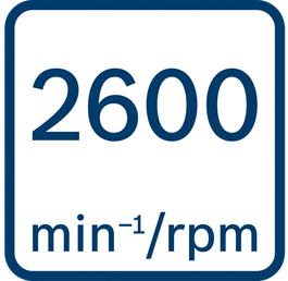 No load speed 2600 min-1/rpm 