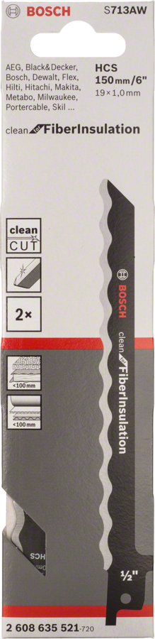 섬유 단열재용 Bosch S713AW 톱날.