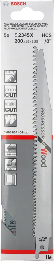 Bosch S2345X Progressor for Wood 퍼즐 블레이드 팩.