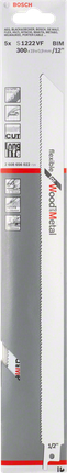 Bosch S 1222 VF 목재 및 금속용 세이버 톱날.