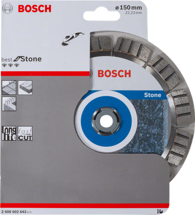 Bosch 다이아몬드 커팅 디스크, 150mm, 석재 가공에 최적.