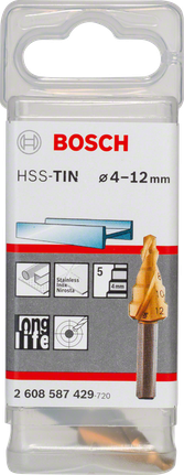 Bosch HSS-TiN 스텝 드릴 비트 4–12mm.