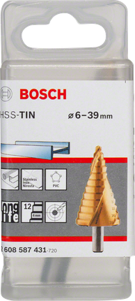 Bosch 스텝 드릴 비트 HSS-TiN 6–39mm.