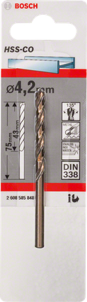 금속 드릴 비트 HSS-Co, DIN 338 Bosch 4.2mm HSS-Co 금속 드릴 비트.