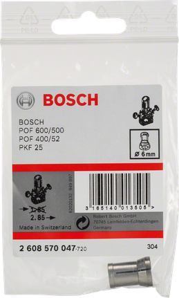잠금 너트가 없는 콜렛 잠금 너트가 없는 Bosch 6mm 콜렛.