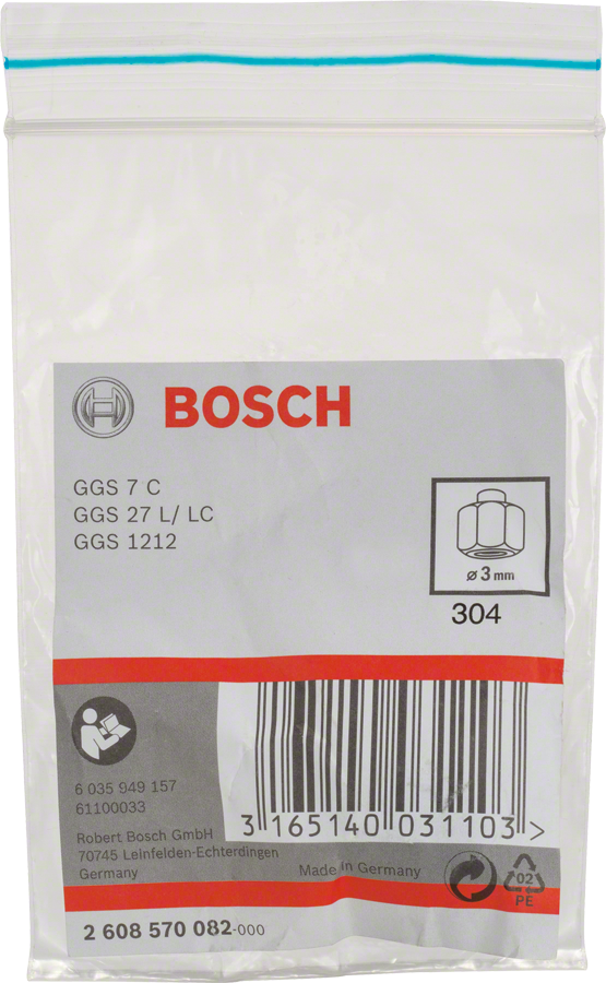 잠금 너트가 있는 Bosch 3mm 콜렛.