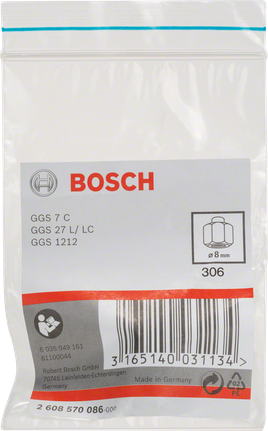 콜렛, 잠금 너트 포함 잠금 너트가 있는 Bosch 8mm 콜릿.