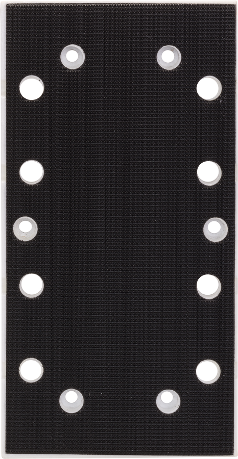 여러 개의 구멍이 있는 93x185mm 크기의 Bosch 샌딩 플레이트.