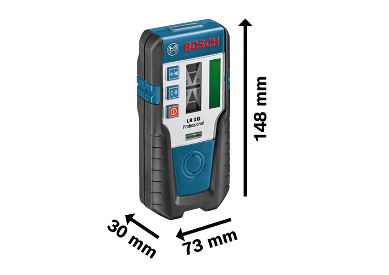 Bosch LR 1G 레이저 수신기, 크기 치수를 보여줍니다.