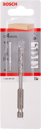 브래드 포인트 드릴 비트, 1/4" 육각 섕크 Bosch 4mm 브래드 포인트 드릴 비트 1/4″ 육각형.