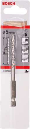 브래드 포인트 드릴 비트, 1/4" 육각 섕크 Bosch 5mm 브래드 포인트 드릴 비트 1/4″ 육각형.