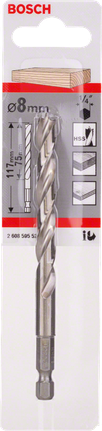 브래드 포인트 드릴 비트, 1/4" 육각 섕크 Bosch 8mm 브래드 포인트 드릴 비트 1/4″ 육각형.