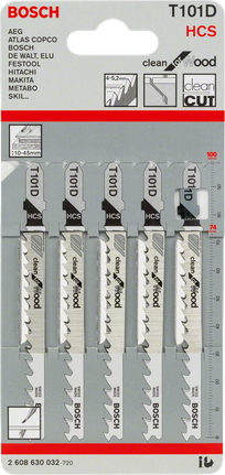 목재용 Bosch T 101 D 톱날.