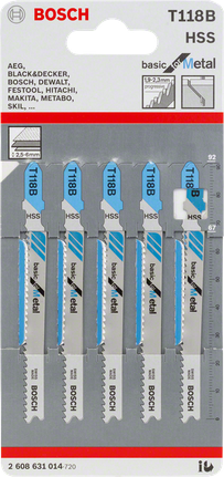 Bosch T118B 퍼즐 톱날 3/8인치 금속.