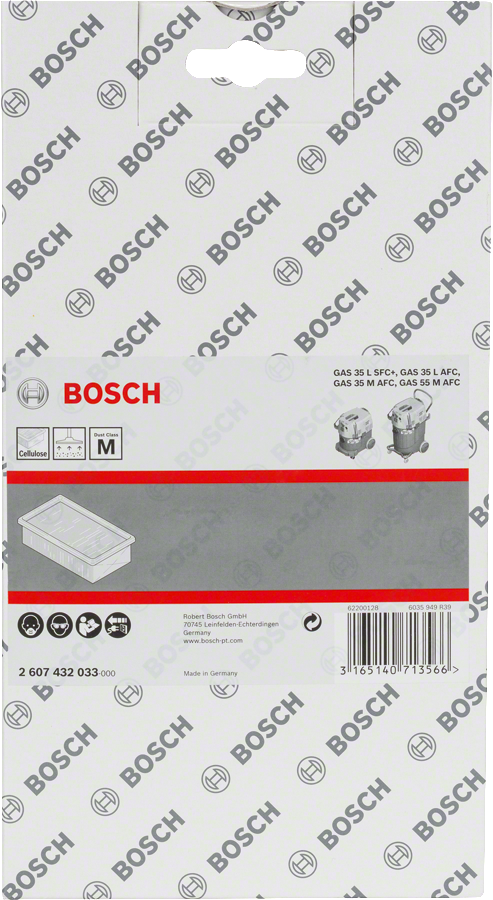 Bosch 집진기용 셀룰로오스 평면 주름 필터.