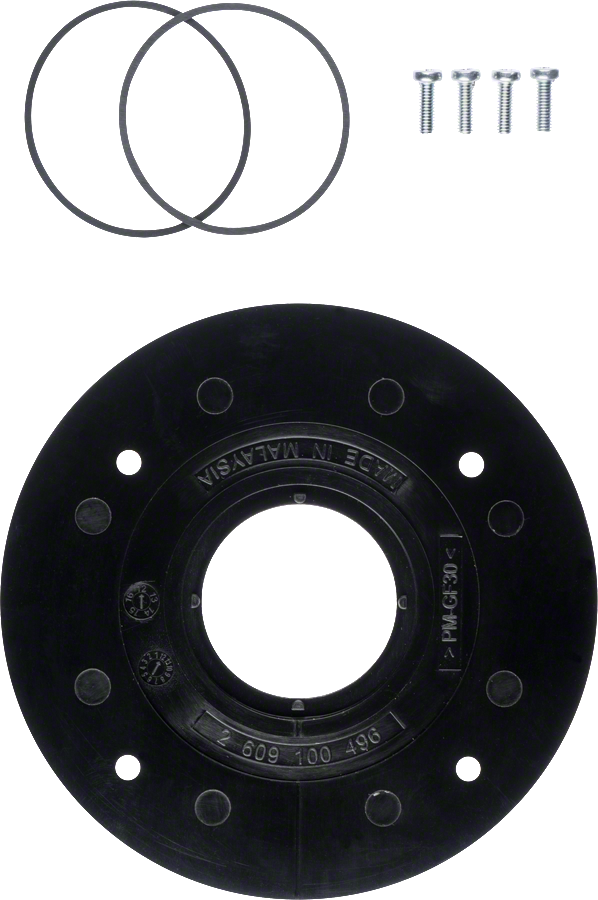 Bosch 원형 베이스 플레이트에 장착 나사와 링이 있습니다.