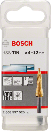 Bosch HSS-TiN 스텝 드릴 비트 4–12mm.