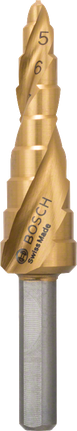 4~12mm 구멍용 Bosch HSS-TiN 스텝 드릴 비트.