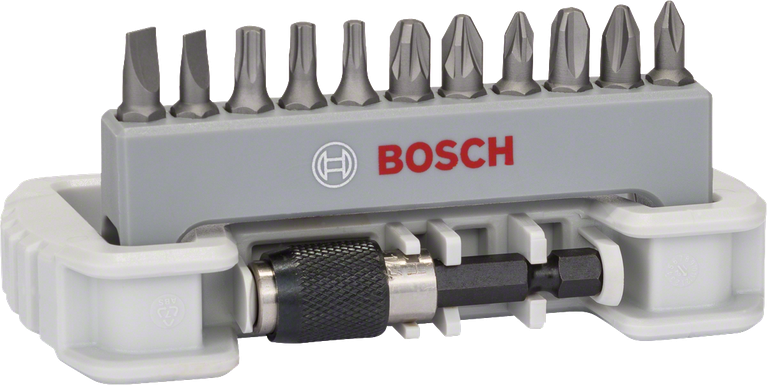홀더 PH/PZ/T/S가 포함된 Bosch 11피스 스크루드라이버 비트 세트.