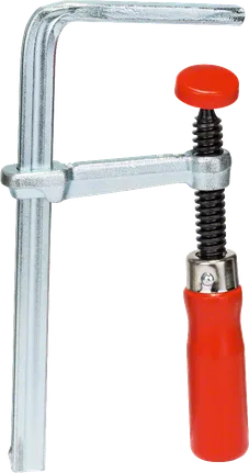 인체공학적 빨간색 손잡이가 달린 Bosch G-클램프.