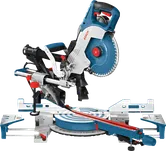 216mm 블레이드가 장착된 Bosch GCM 8 SDE 슬라이딩 미터 톱.