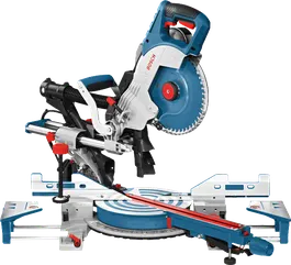 216mm 블레이드가 장착된 Bosch GCM 8 SDE 슬라이딩 미터 톱.