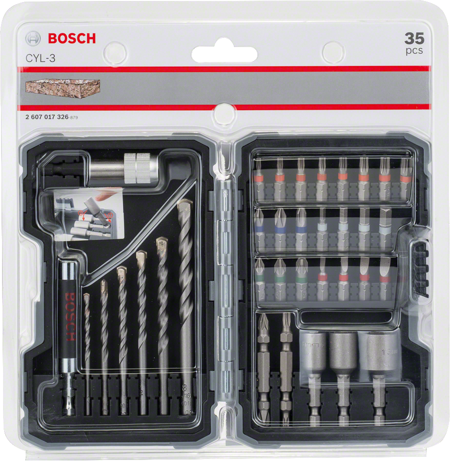 Bosch 35피스 CYL-3 드릴 및 스크루드라이버 비트 세트.