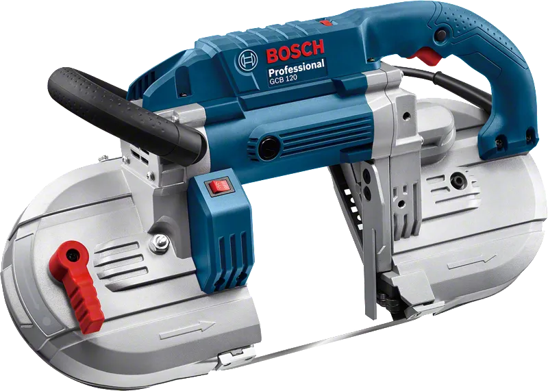 인체공학적 손잡이가 달린 Bosch GCB 120 밴드톱.