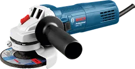 인체공학적 측면 핸들이 장착된 Bosch GWS 750 각도 그라인더.