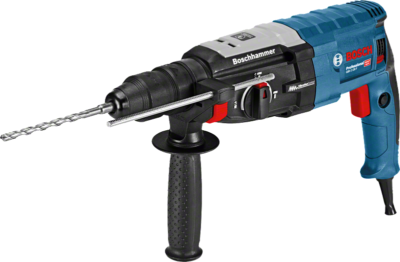 보조 손잡이가 달린 Bosch GBH 2-28 F 회전 해머.