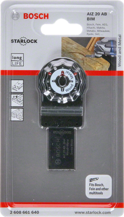BIM 플런지 컷쏘날 AIZ 20 AB Multi Material Bosch BIM 플런지 톱 블레이드 3/4″.