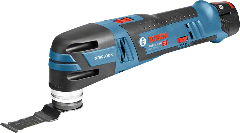 스타록 블레이드가 장착된 Bosch GOP 12V-28 무선 멀티툴.