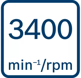 No load speed 3400 min-1/rpm