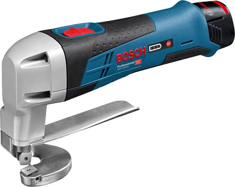강철 절단용 Bosch GSC 12V-13 무선 금속 전단기.