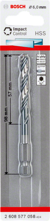 Bosch 6.0mm HSS 임팩트 컨트롤 드릴 비트.
