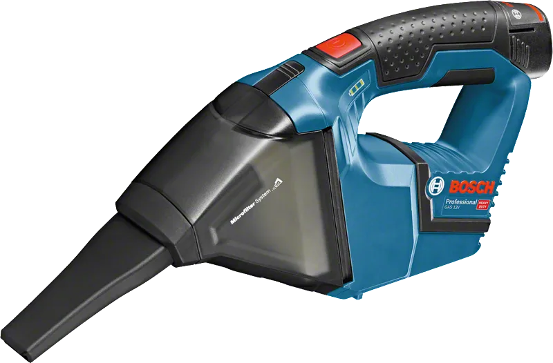 작은 이물질을 청소하기 위한 Bosch 휴대용 진공 청소기 GAS 12V.
