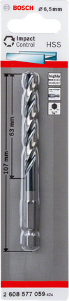 Bosch HSS 육각형 섕크 트위스트 드릴 비트 6.5mm.
